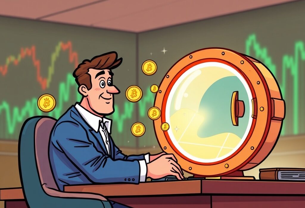 Cartoon showing Arthur Hayes making a large Arthur Hayes crypto sale, impacting the digital asset market.