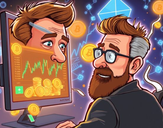 A cartoon illustration showing Arthur Hayes receiving a substantial amount of Arthur Hayes ETHFI tokens, highlighting a major crypto event.