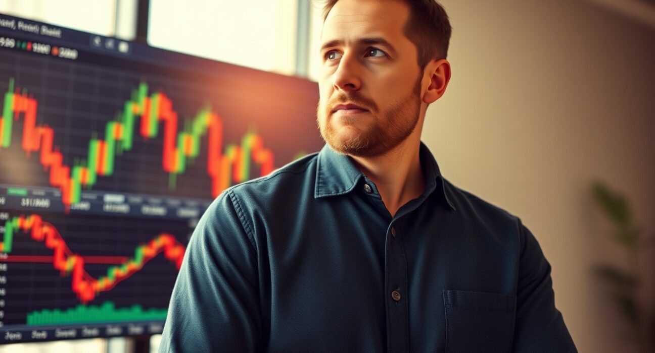 Arthur Hayes of BitMEX analyzing cryptocurrency market data with serious expression