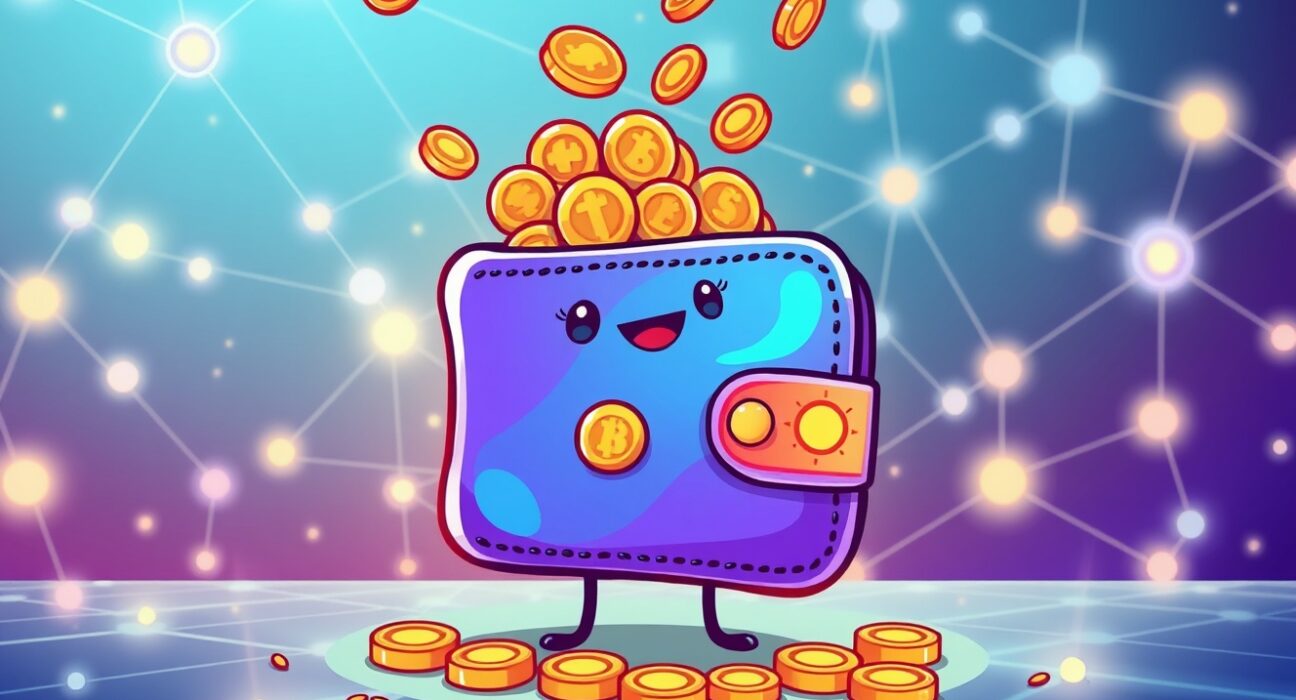 Arthur Hayes PENDLE purchase depicted through vibrant cartoon wallet receiving digital tokens