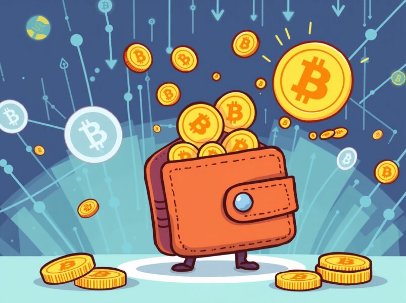 Arthur Hayes wallet cartoon illustration showing cryptocurrency withdrawal from digital exchange