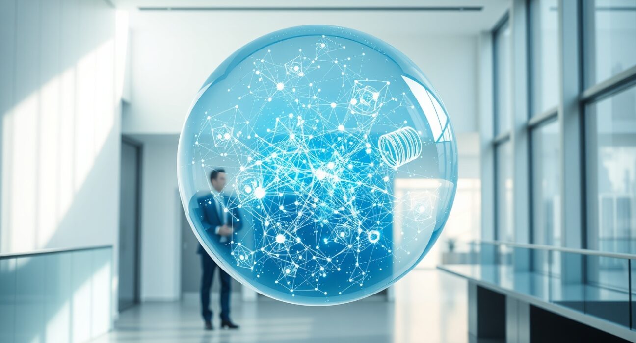 Data visualization of AI neural networks representing Artificial Superintelligence Alliance (FET) cryptocurrency analysis and future predictions.