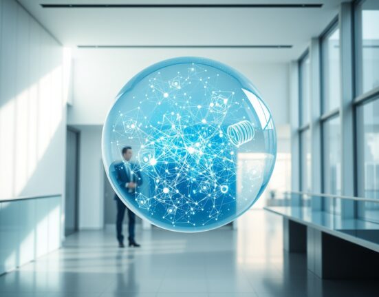 Data visualization of AI neural networks representing Artificial Superintelligence Alliance (FET) cryptocurrency analysis and future predictions.