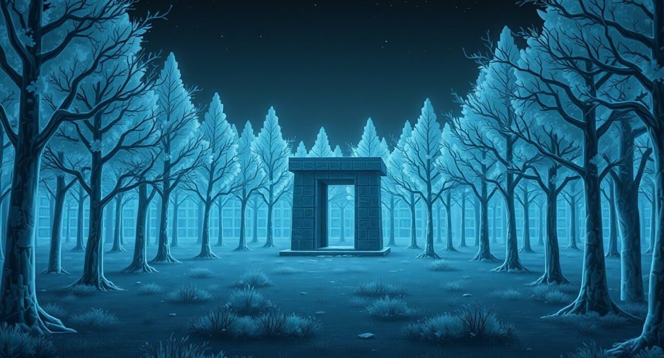 Arweave block production halted, symbolizing a frozen digital archive and network consensus failure.