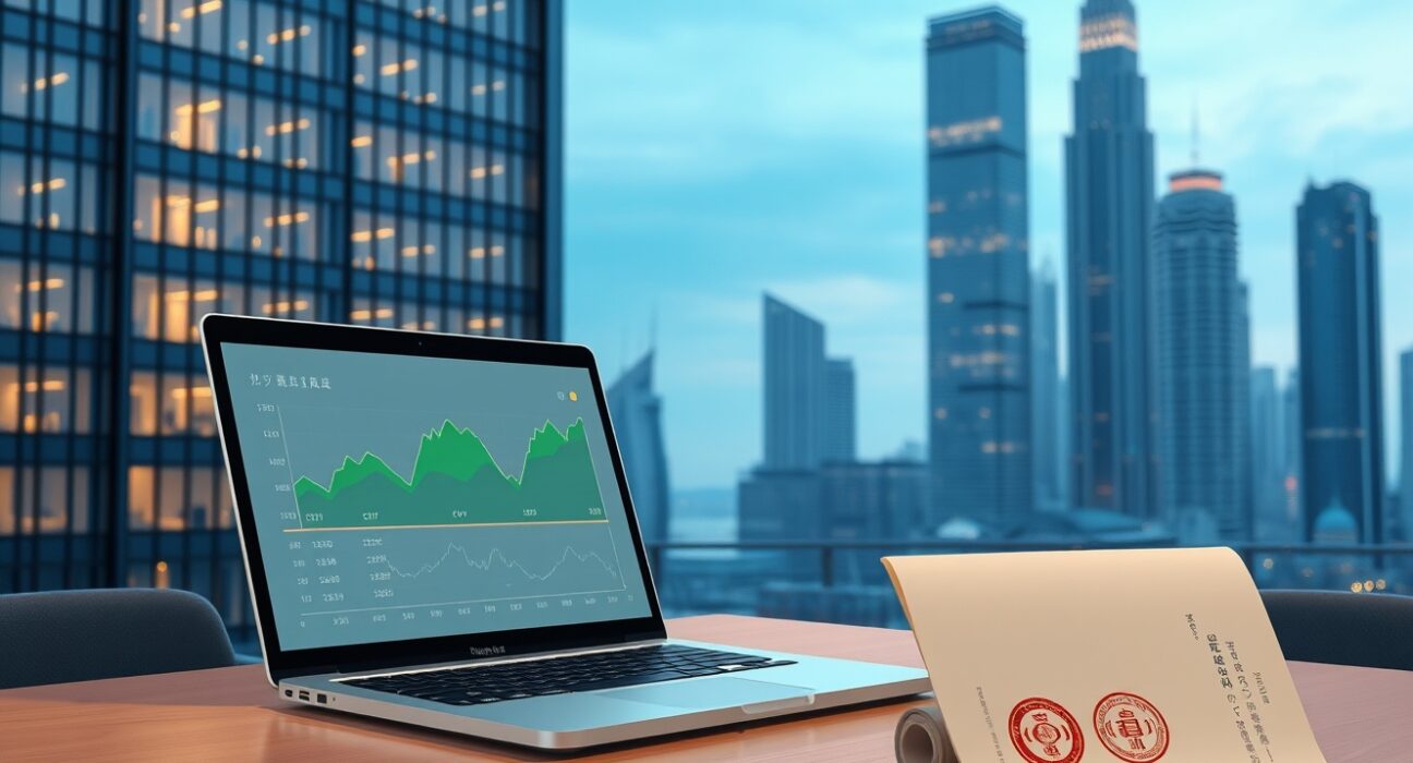 Asia FX analysis showing currency charts and diplomatic documents representing regional de-escalation and economic support.