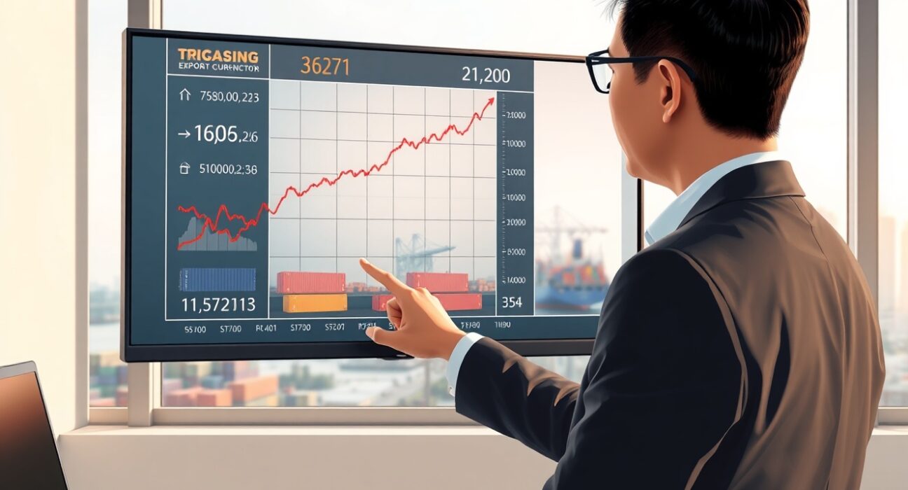 Financial analyst reviews Asia FX currency charts driven by strong export performance in 2025.