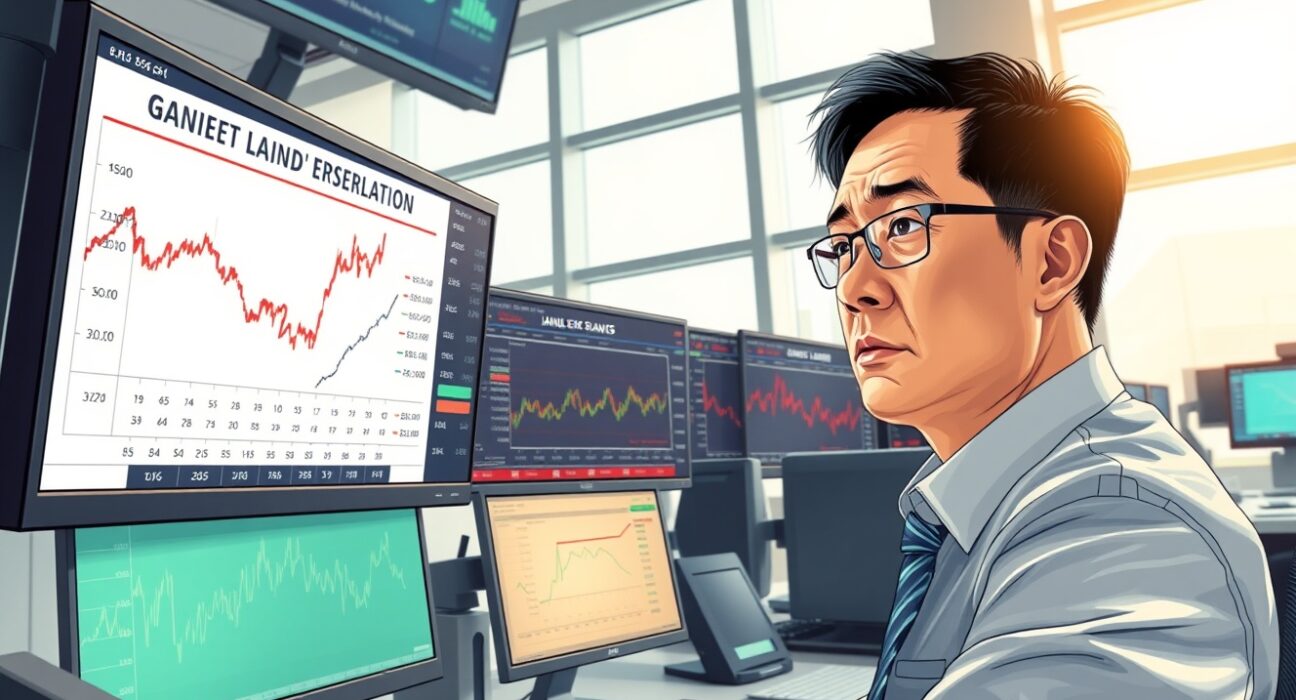 Asian currency trader monitors forex markets amid Trump Iran policy news and China PMI data showing cost pressures.