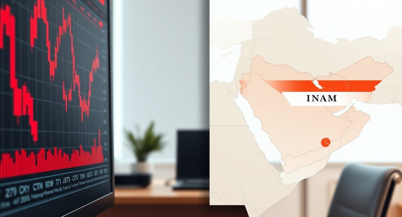 Trader monitors falling Asian currency markets amid Iran conflict news