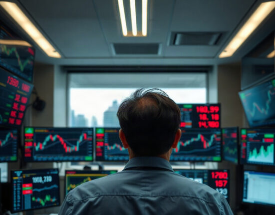 Asian currency market trading screens showing exchange rates and charts