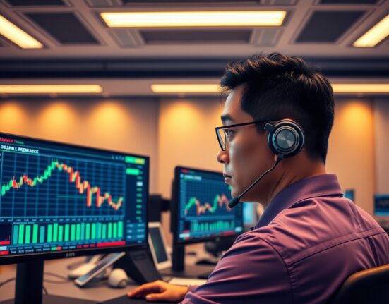 Trader monitoring Asia FX markets amid anticipation of US military action against Iran.