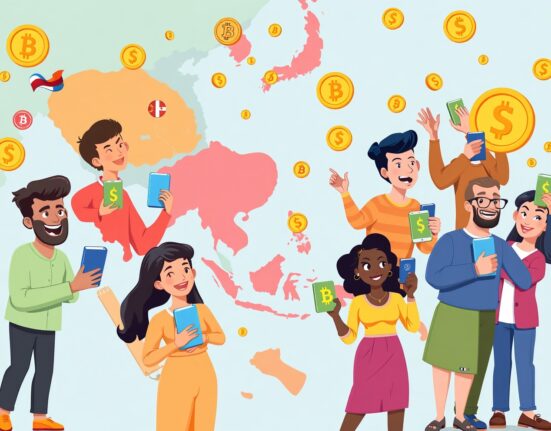 Asia-Pacific cryptocurrency adoption showing diverse users engaging with digital assets across the region