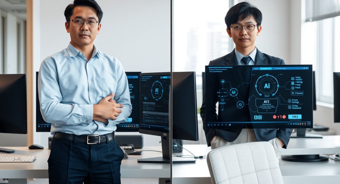 Asian AI professionals in Tokyo and Beijing offices working on AI models amid US export restrictions