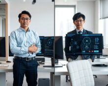Asian AI professionals in Tokyo and Beijing offices working on AI models amid US export restrictions