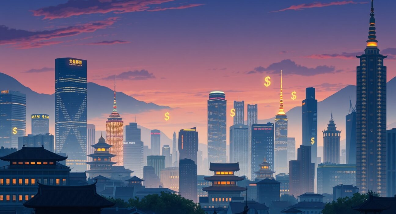 Asian currency markets reacting to Federal Reserve policy and Australian employment data in regional financial centers