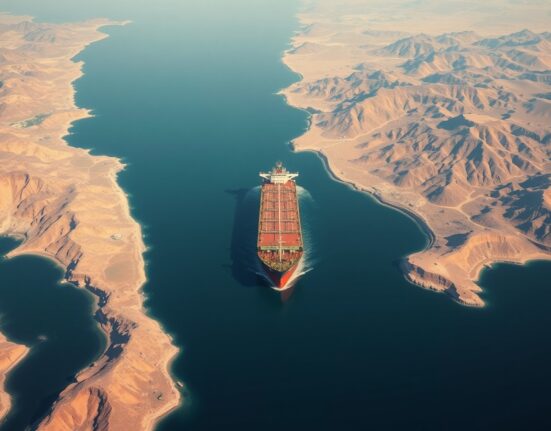 Oil tanker in the strategic Strait of Hormuz during the Asian stock market crisis.
