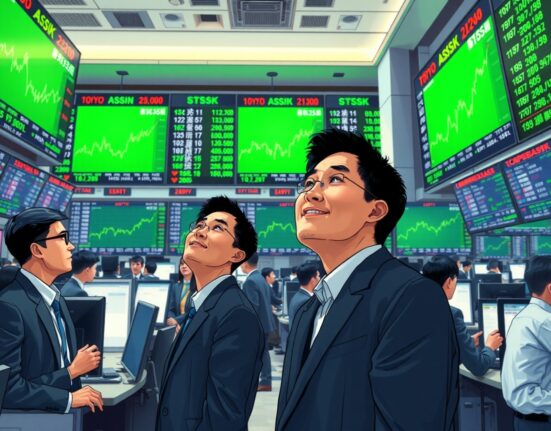 Asian stock market trading floor showing recovery after Trump's ceasefire proposal announcement