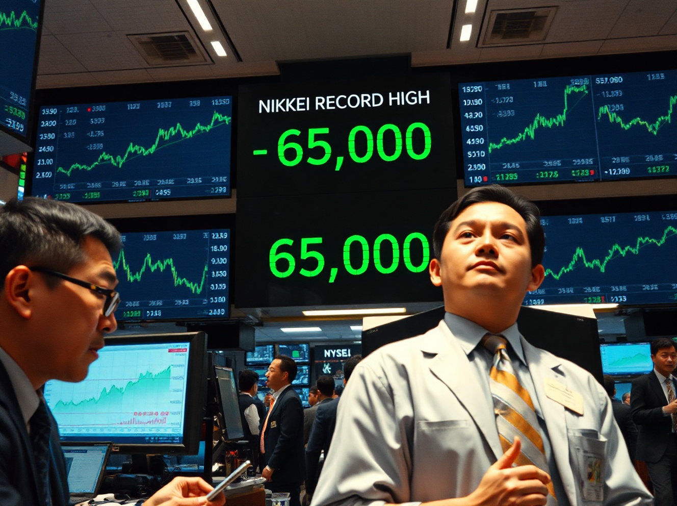 Asian Stocks Rally on Mideast Peace Hopes; Nikkei Hits Record High Above 65,000