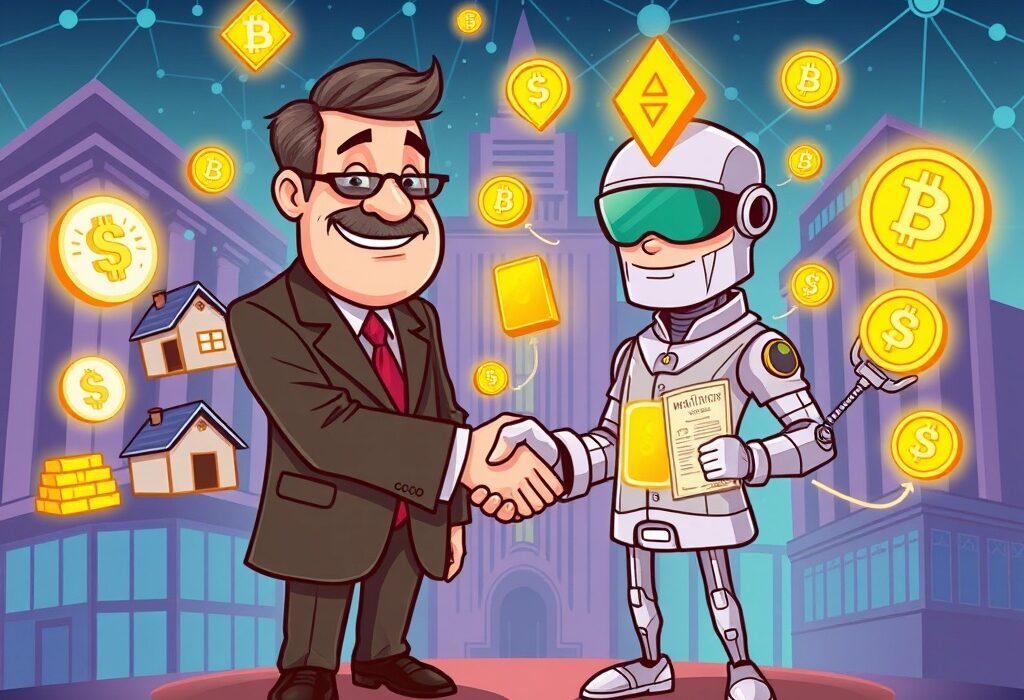 A regulator and crypto exchange discuss asset tokenization, symbolizing the future of finance.