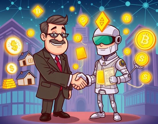 A regulator and crypto exchange discuss asset tokenization, symbolizing the future of finance.