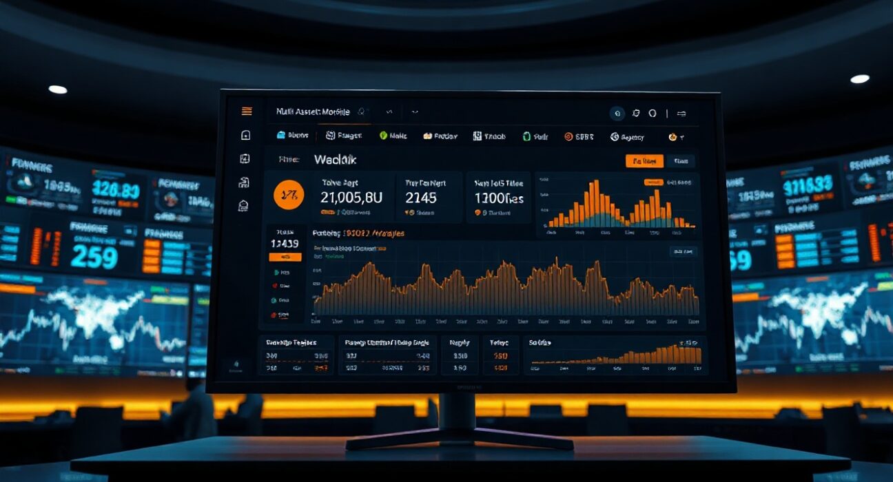 Digital trading interface showing tokenized stock and perpetual futures portfolio