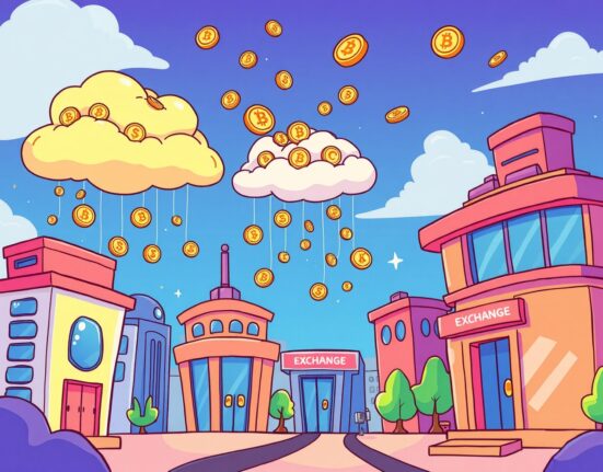 A vibrant cartoon illustration of the exciting Aster airdrop distributing digital tokens.
