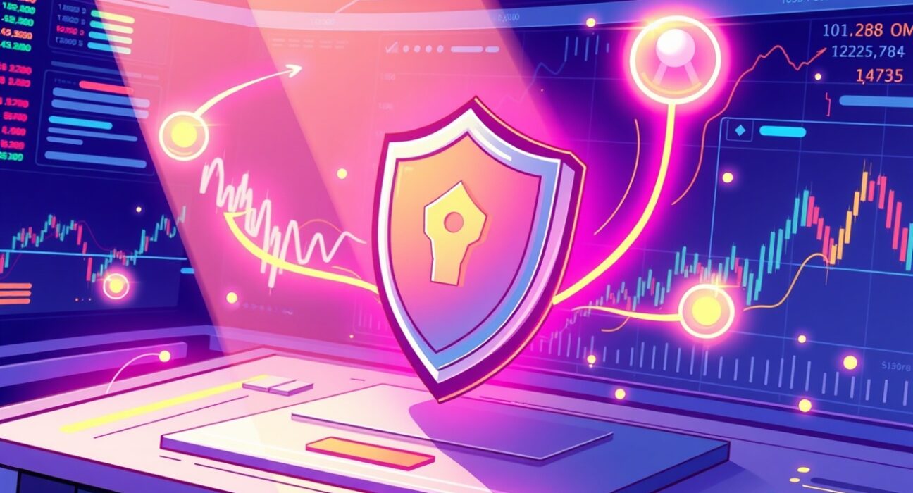 Aster's private trading mode Shield protecting cryptocurrency transactions with secure shield icon