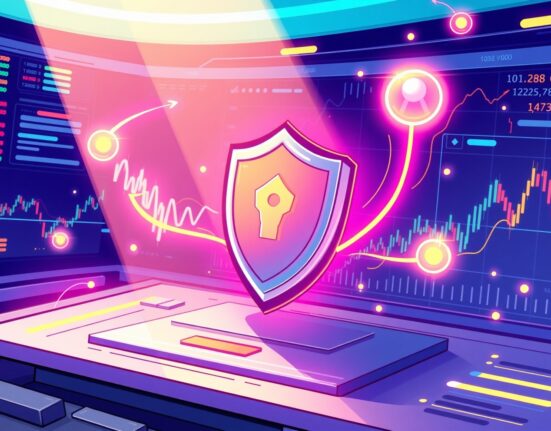 Aster's private trading mode Shield protecting cryptocurrency transactions with secure shield icon