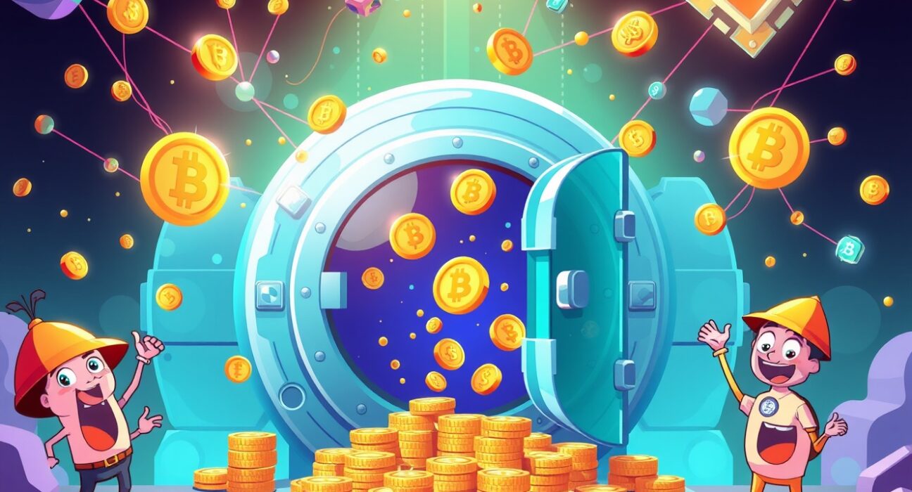 Aster token buyback strategy showing digital assets flowing into secure blockchain vault