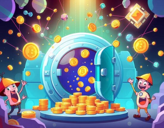 Aster token buyback strategy showing digital assets flowing into secure blockchain vault