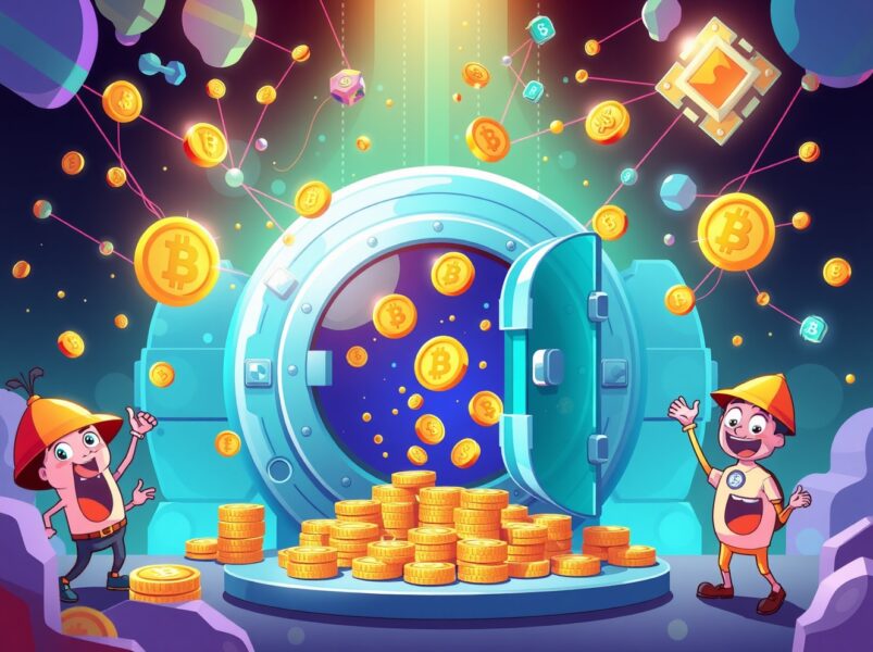 Aster token buyback strategy showing digital assets flowing into secure blockchain vault