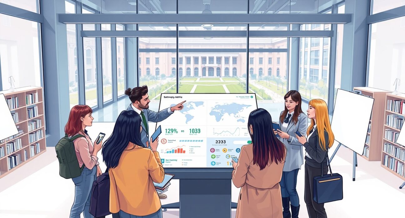 University students collaborating on venture capital investment decisions for the Atlas Scout Program.