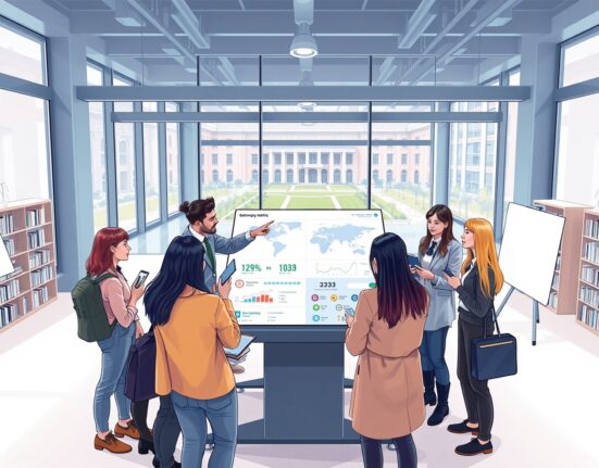 University students collaborating on venture capital investment decisions for the Atlas Scout Program.