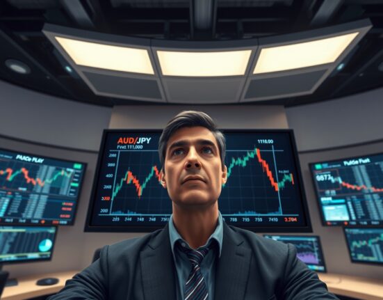 Financial analyst reviews AUD/JPY forex chart following RBA Assistant Governor Christopher Kent's comments supporting the Australian Dollar.