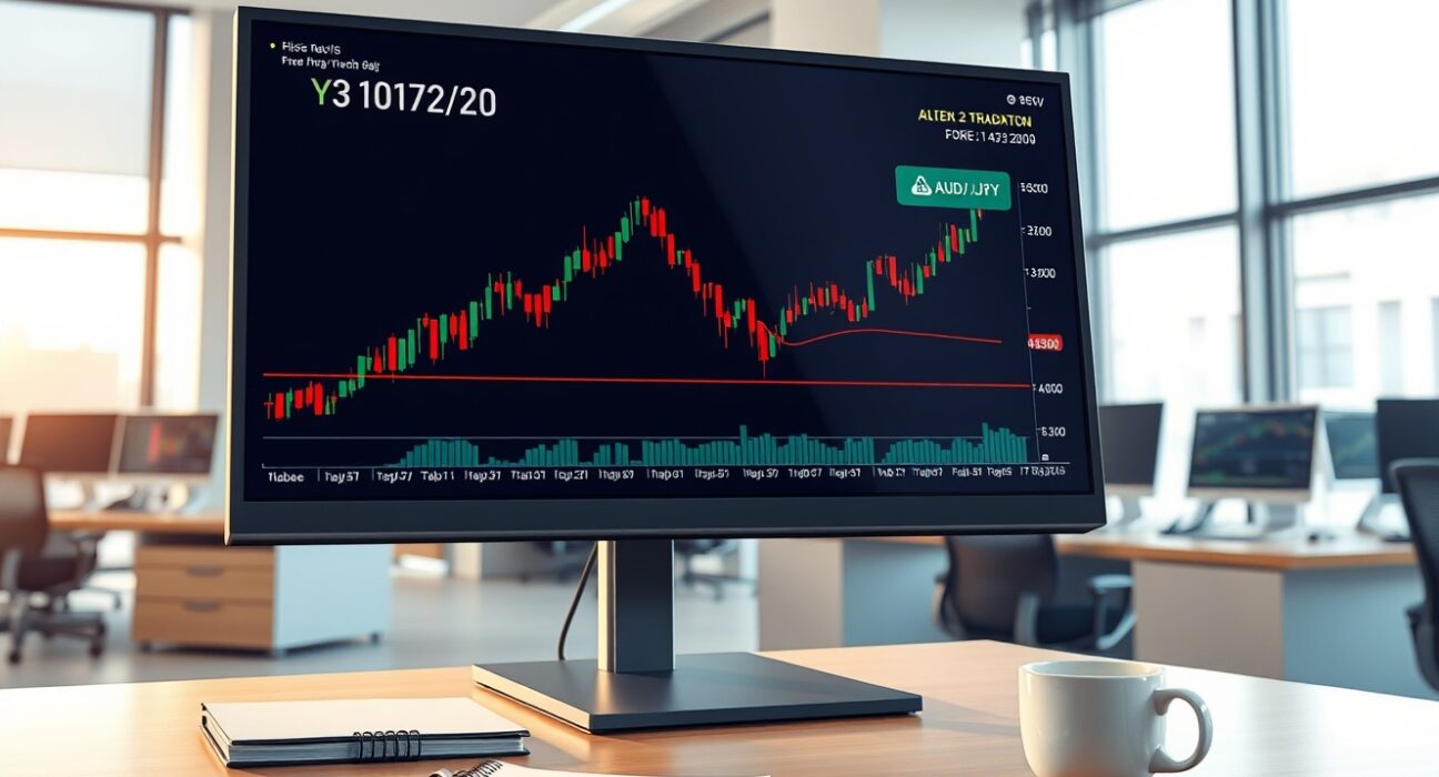 Forex trading chart analysis showing AUD/JPY currency pair stabilizing at 112.50.
