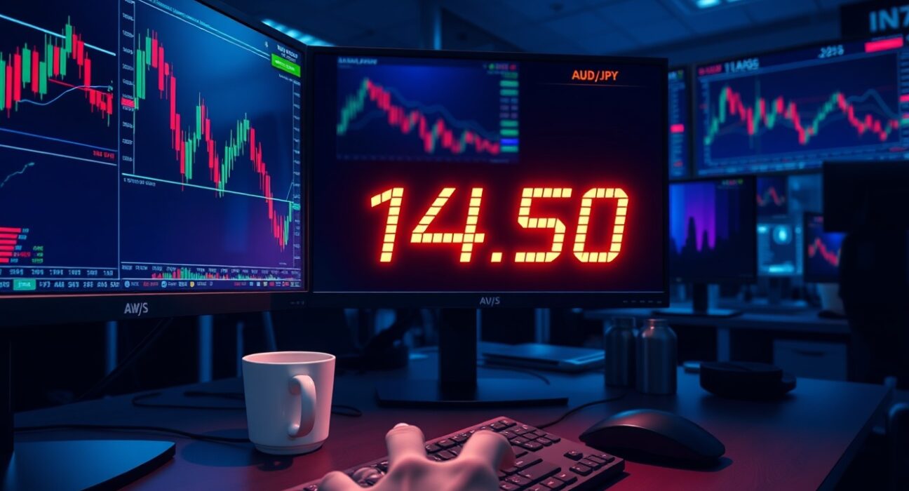 AUD/JPY forex chart showing losses near 114.50 after Australian CPI inflation data release