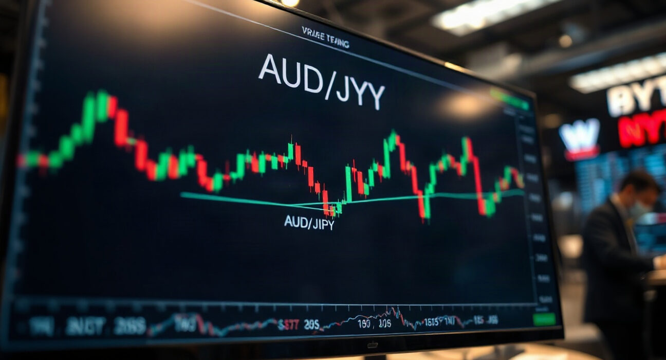 AUD/JPY forex chart showing price decline near 114.50 with 100-day SMA support