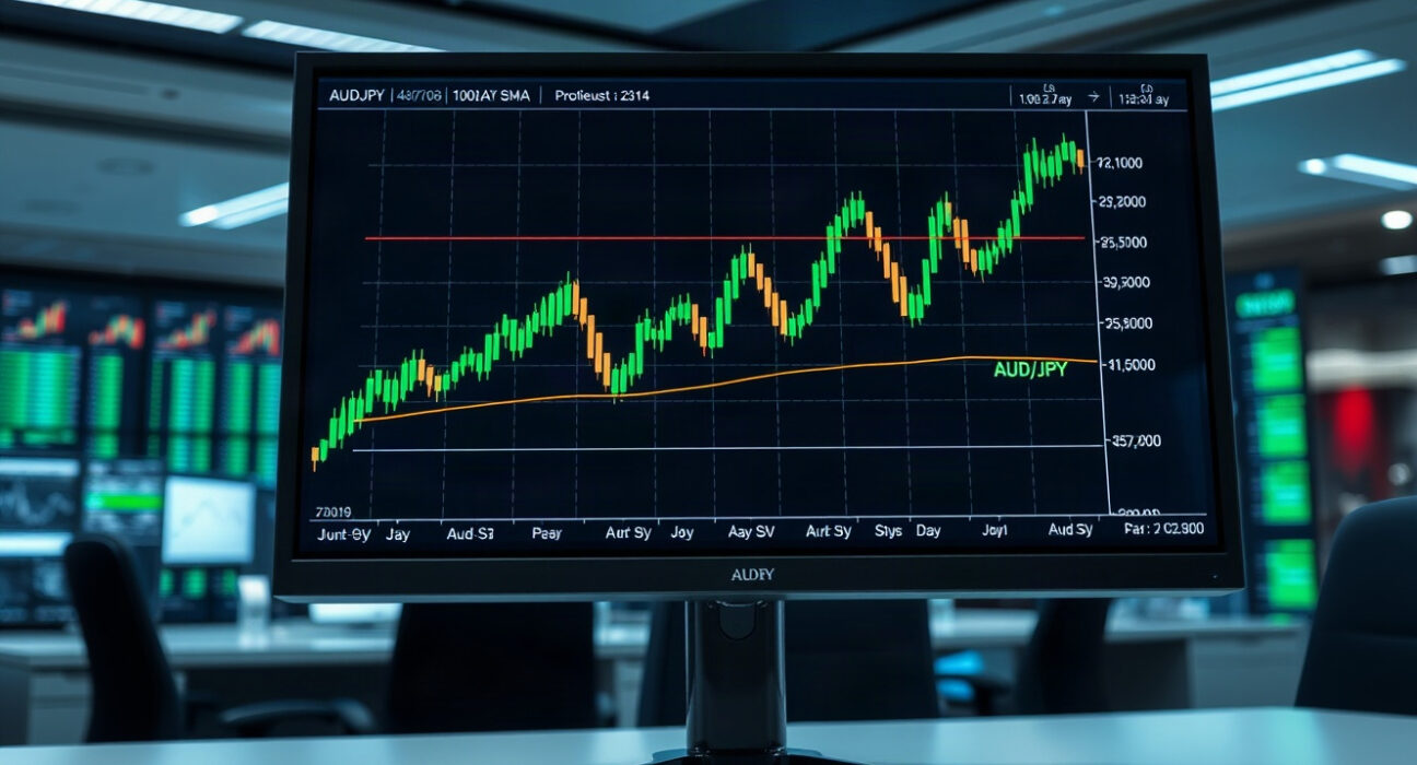 AUD/JPY forex chart showing bullish trend above 100-day SMA