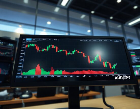 AUD/JPY price chart showing decline to 112.50