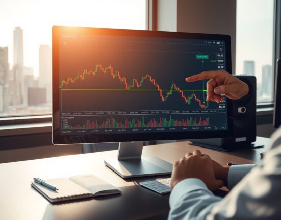 Forex trading analysis of a bearish AUD/USD chart on a professional trading platform in Sydney.