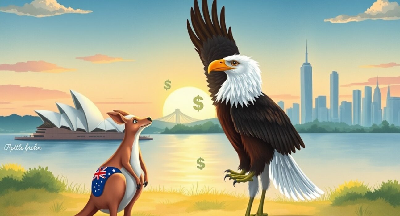 AUD/USD currency pair analysis showing Australian dollar versus US dollar dynamics with RBA policy context