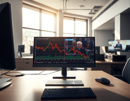 AUD/USD trading analysis showing currency impact from Iran ceasefire news on financial markets