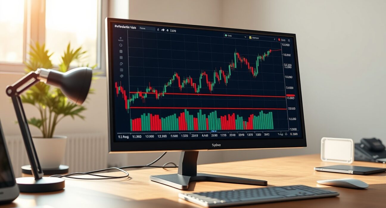 AUD/USD price forecast analysis showing technical chart approaching 0.7190 resistance level on professional trading monitor