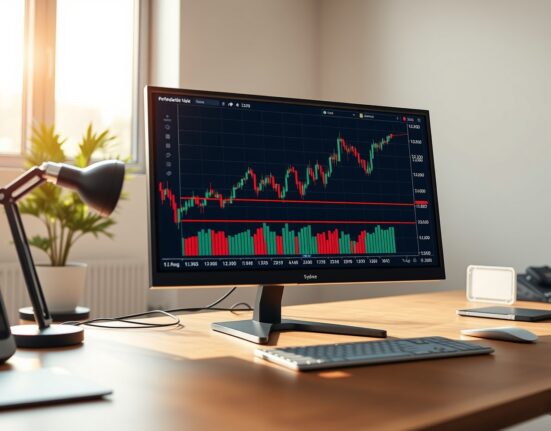 AUD/USD price forecast analysis showing technical chart approaching 0.7190 resistance level on professional trading monitor