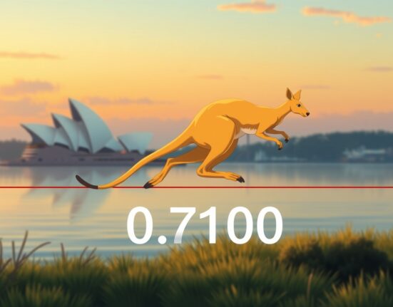 AUD/USD technical analysis showing bullish momentum above 0.7100 resistance level