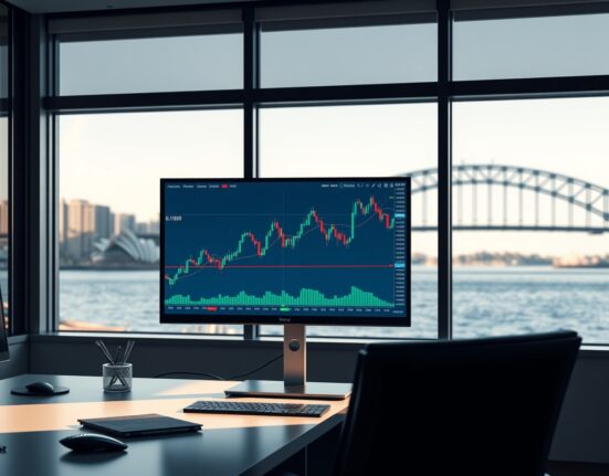 Professional analysis of the AUD/USD forex chart showing consolidation below the 0.7050 resistance level.