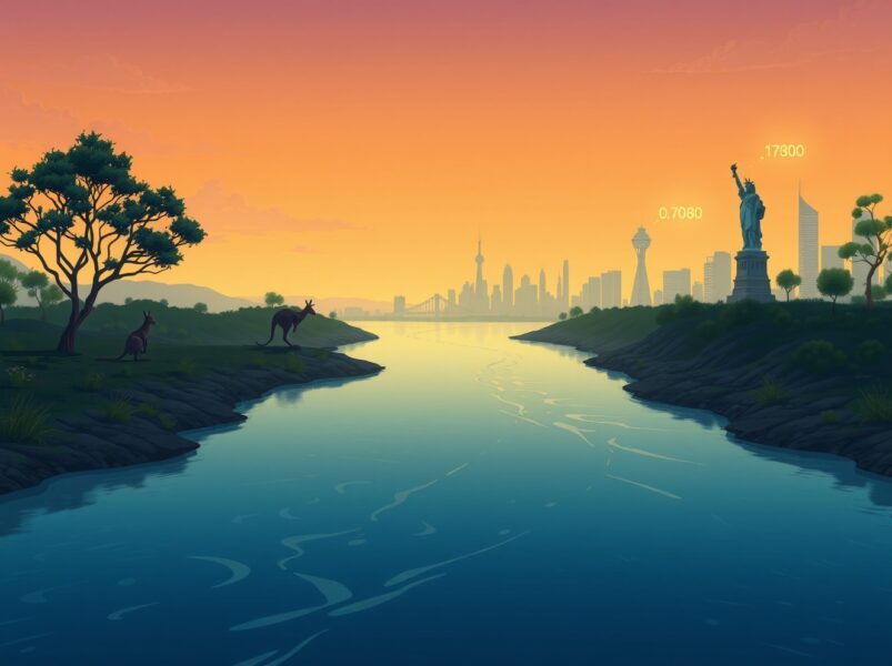 AUD/USD forecast analysis showing Australian dollar strength against weakening US dollar