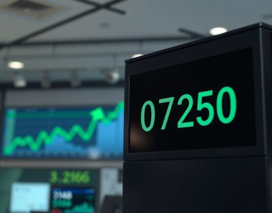 AUD/USD exchange rate board showing 0.7250 with bullish chart background