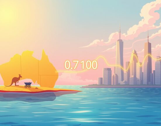 Analysis of AUD/USD currency pair holding above 0.7100 ahead of key US and Australian economic data releases.