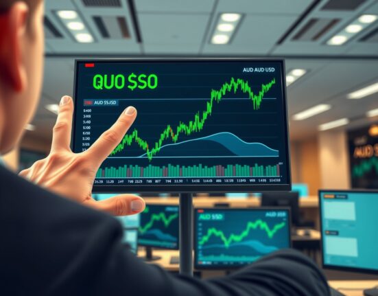 AUD/USD currency pair chart showing recovery as Iran peace talks impact forex markets