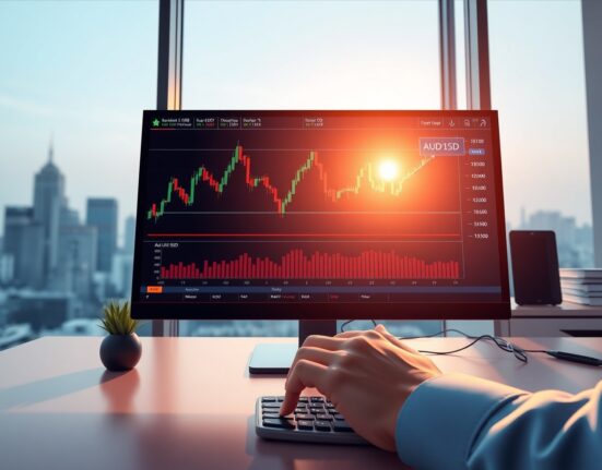 AUD/USD price forecast chart near 0.7160 after Australian CPI data release, with focus on Fed policy decision.